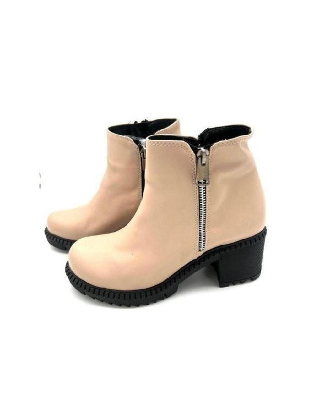 Bright Colored Faux Leather Platform Side Zipper Shoes